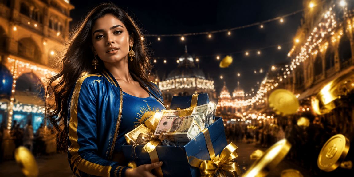Live cricket betting scene with blue and gold theme