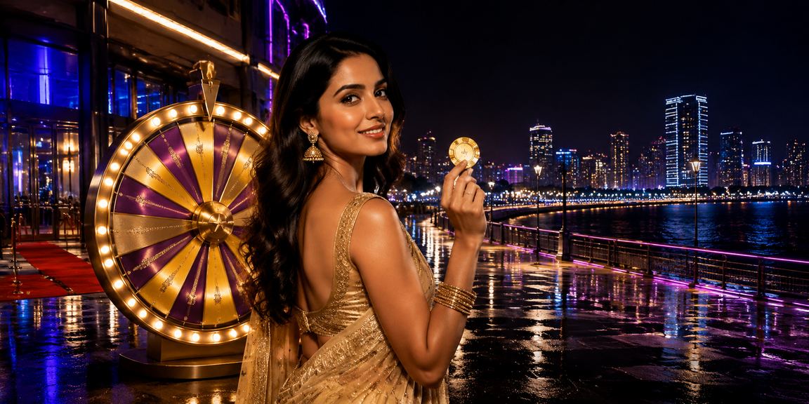 Online roulette game with neon lights in India